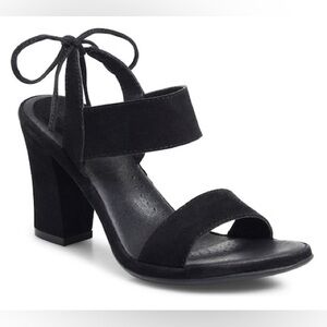 Ono Ebba Black Block Heel Suede Sandal